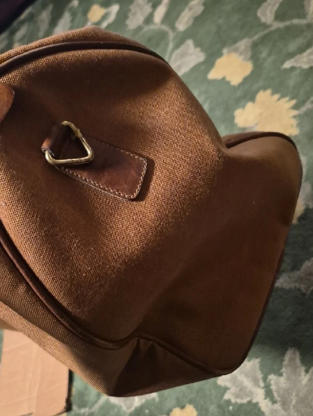 Timberland Brown Canvas Duffel with Leather Handles